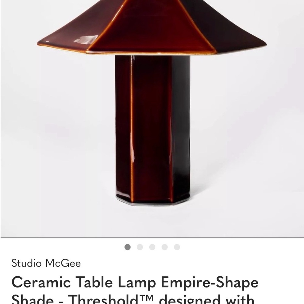 Ceramic table lamp. Empire shape. Designed by studio McGee.